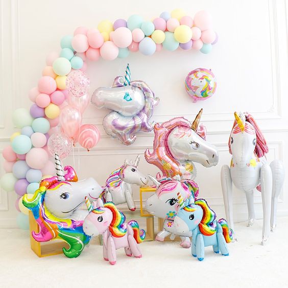 Bóng ngựa pony unicorn 4D nguyên con trang trí 70cm