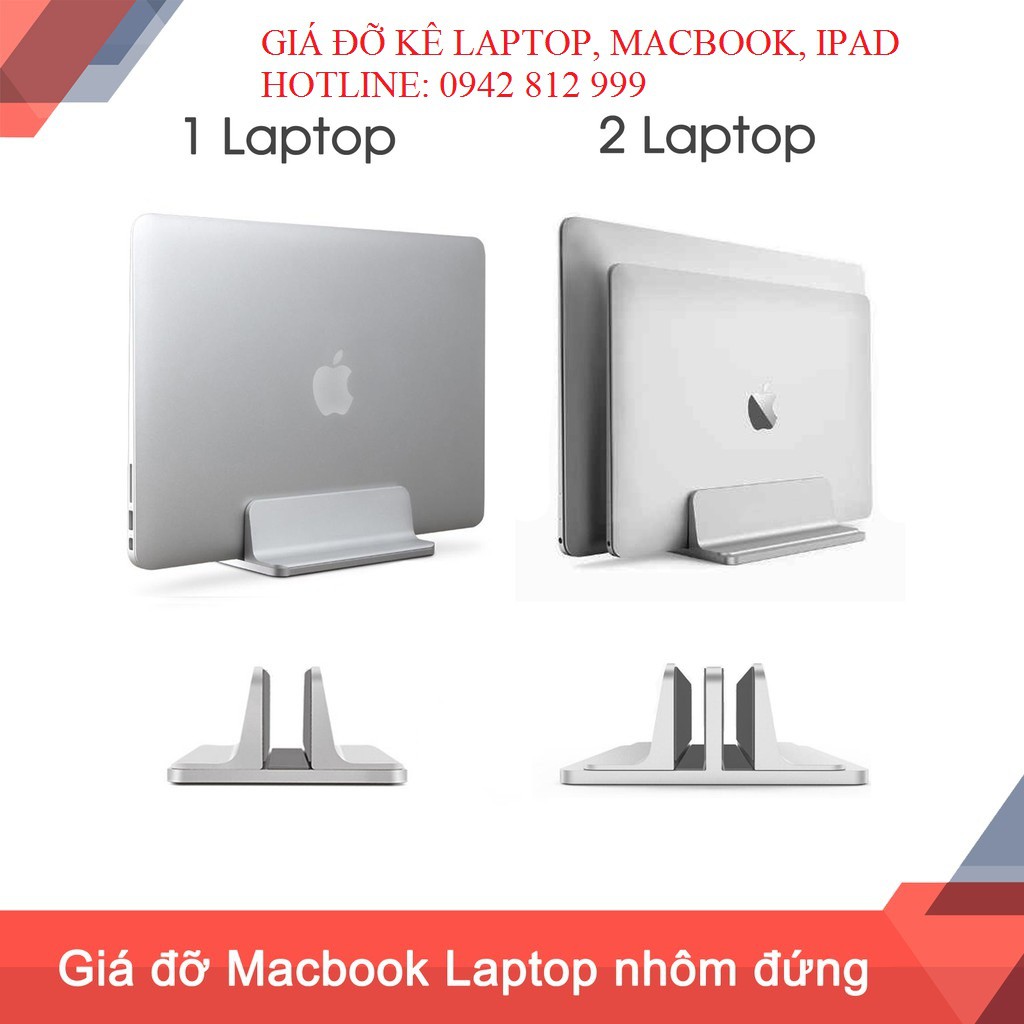 Giá đỡ, đế dưng gọn máy tính bằng nhôm cho Macbook, Laptop, iPad