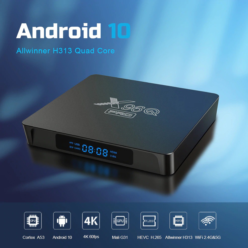 Android Box X96Q Pro, Android TV 10, Ram 2GB, Rom 16GB, CPU 4 nhân H313 mạnh mẽ, mức giá tốt