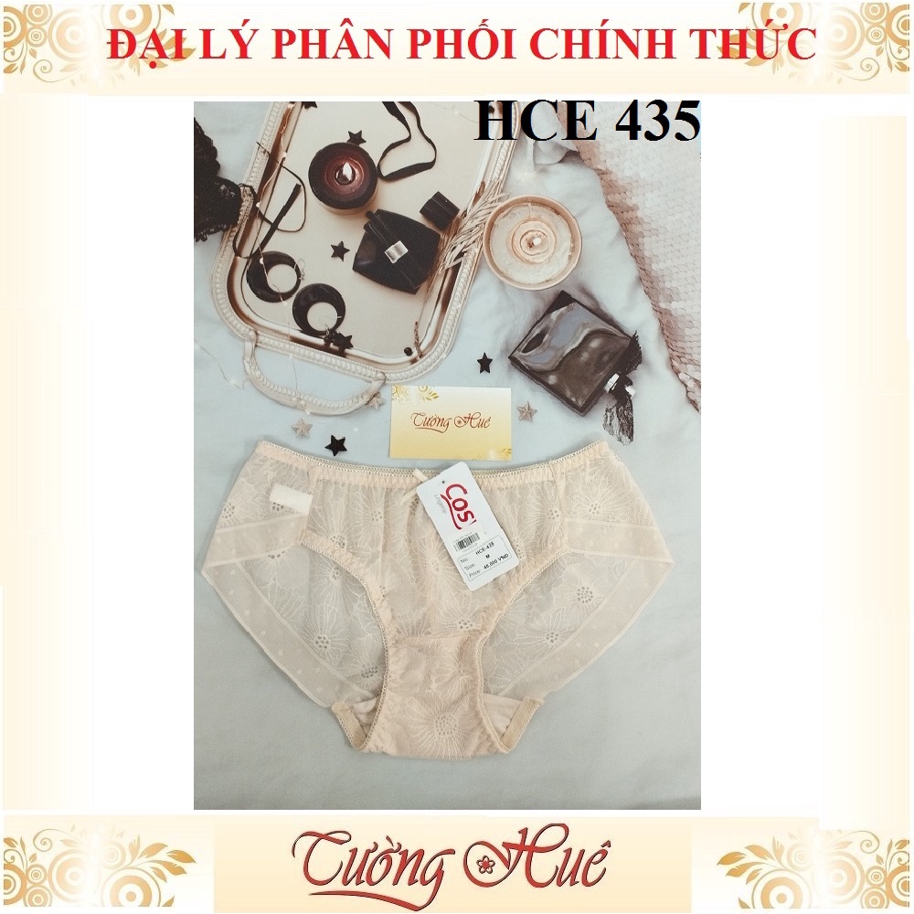 Quần lót nữ Cosy HCE 435 ren thêu hoa lưng thấp.