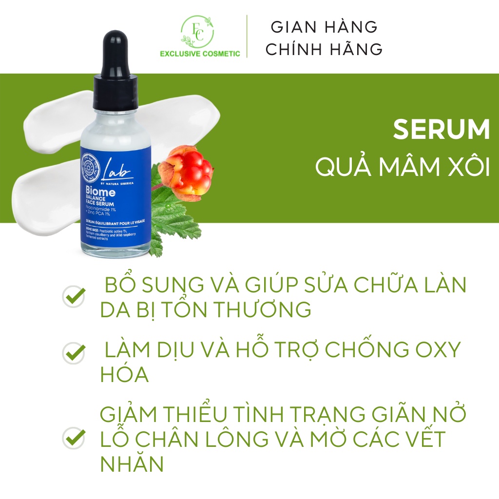 Serum dưỡng da cân bằng Natura Siberica Lab Biome Balance Face 30ml