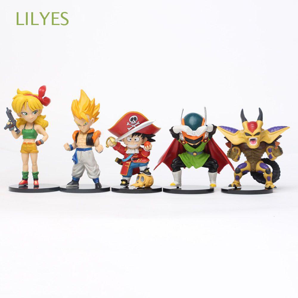 LILYES Gifts Dragonball Action Figures Anime Doll Ornaments Figurine Model Saiyan For Kids Miniatures Scultures 5pcs/set Son Goku Toy Figures