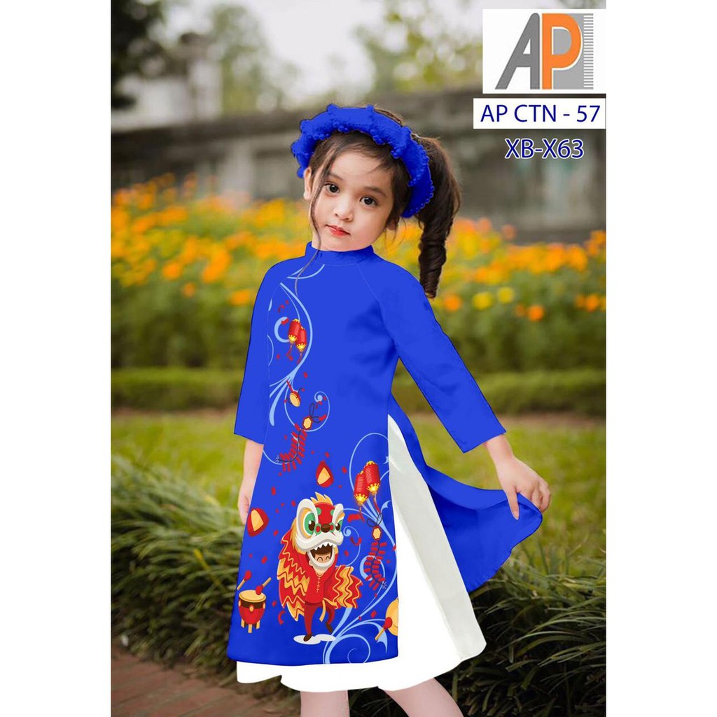 ÁO DÀI CÁCH TÂN CHO BÉ GÁI,TẶNG KÈM CHÂN VÁY VÀ MẤN CHO BÉ GÁI TẾT 2022