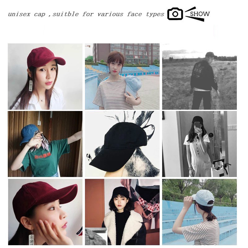 Mũ Lưỡi Trai unisex Màu Trắng / Đen Phong Cách Hàn Quốc