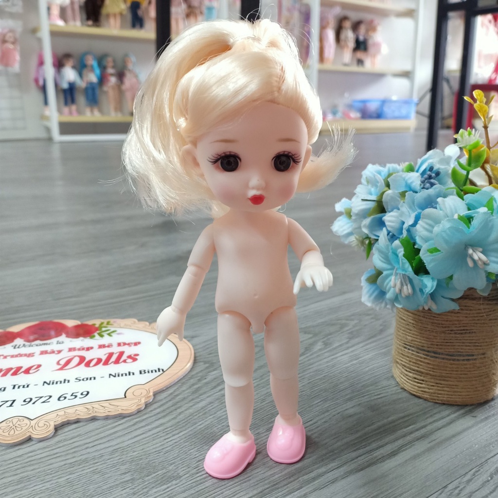 Búp Bê Em Bé OB11 Mặt Chu Mỏ Cao 16cm Trơn ,Không kèm đồ, Tặng kèm giày Animedolls 638 NCT