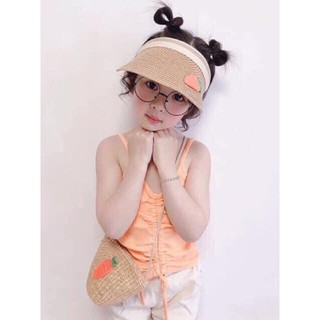 sỉ mũ cói hoa quả cho bé