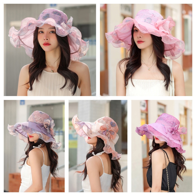 Brroa Phụ Nữ Mùa Hè Oganza Sunhat Cho Tiệc Cưới Giữ Ánh Nắng Mặt Trời Từ Da