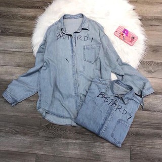 áo sơ mi jean xanh nhạt