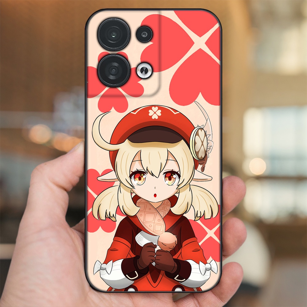 Ốp lưng Oppo Reno 8 5G viền đen in hình Klee Genshin Impact