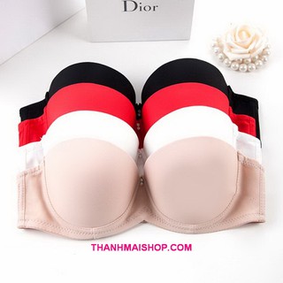 Áo ngực trơn cúp ngang AL015 mút dày Cô Gái dây vai có thể tháo rời