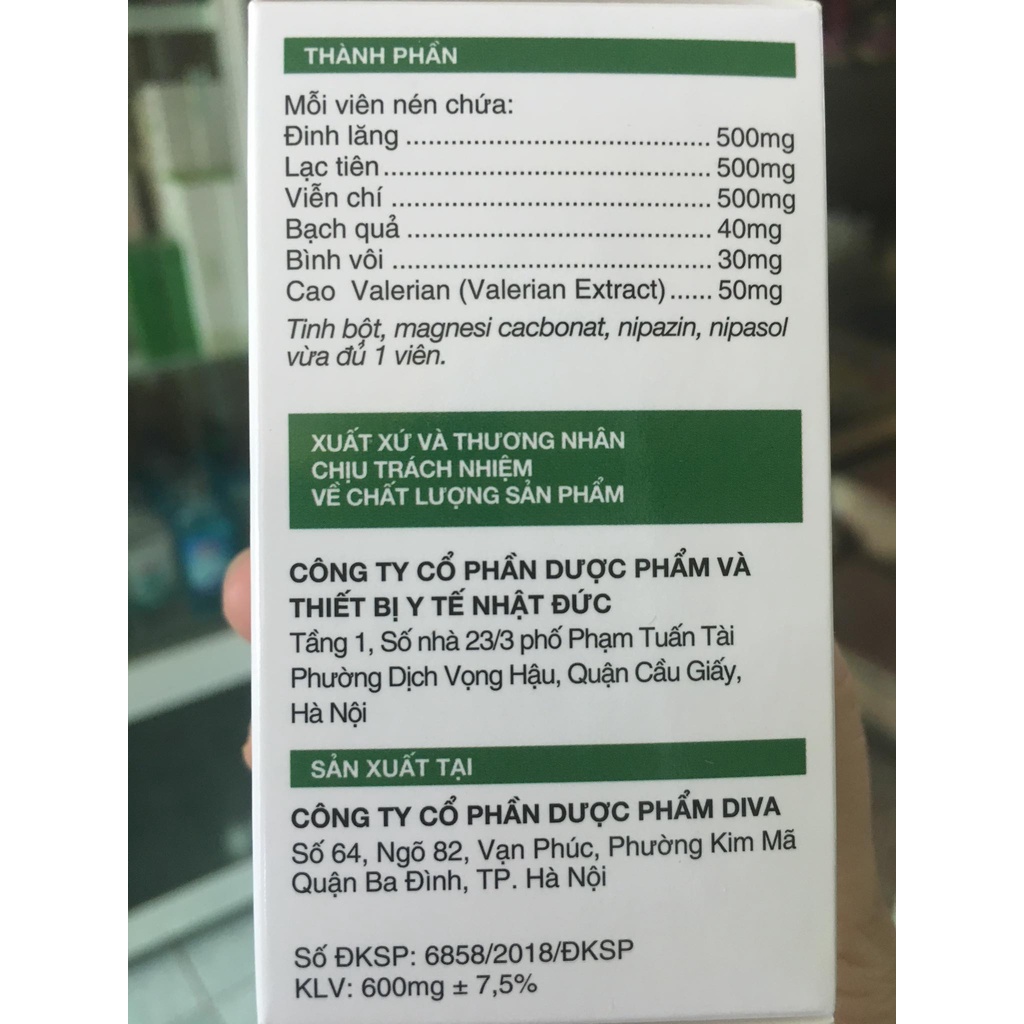 VIÊN UỐNG VALERI- DỄ NGỦ HƠN LỌ 20 VIÊN