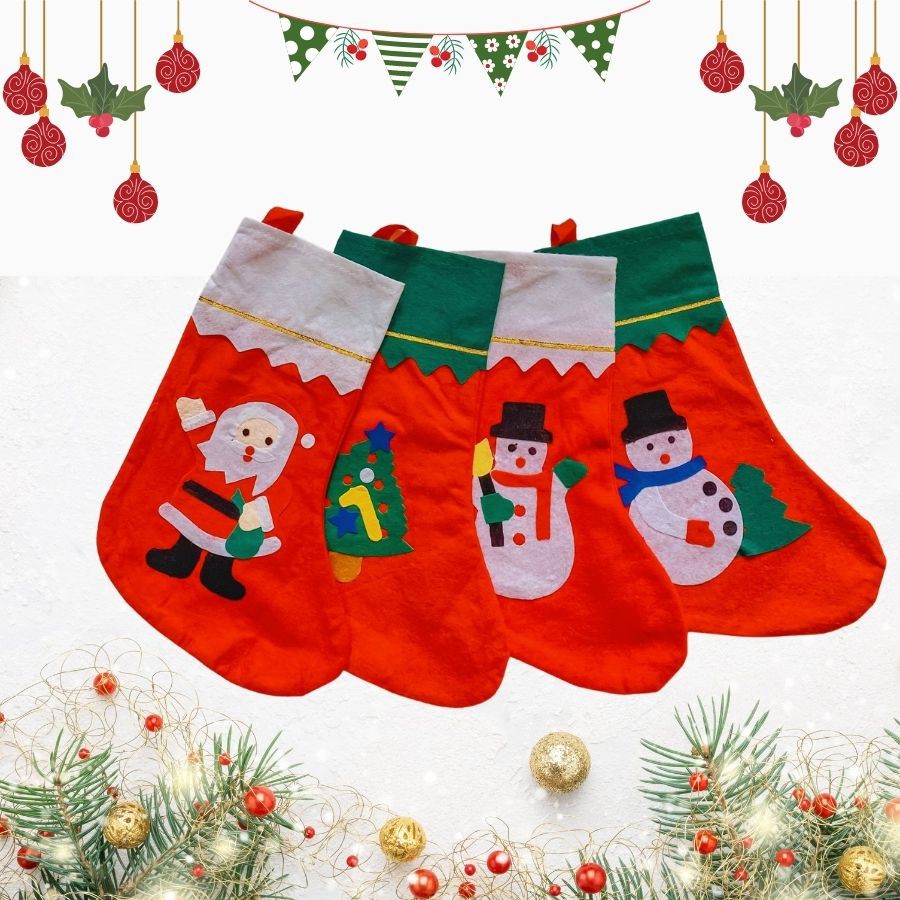 Tất Đựng Quà Noel,Vớ Trang Trí Giáng Sinh Size To Và Size Nhỏ Bé Be Be Shop