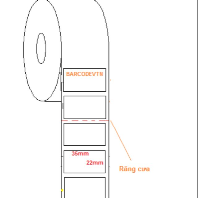 DECAL GIẤY NHIỆT IN MÃ VẠCH 35X22MM 1 TEM/HÀNG