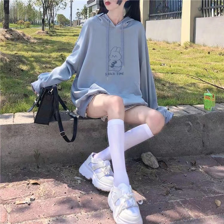 ZHELIHANGFEI Áo Hoodie DàI Tay In HìNh Thỏ Dễ Thương Cho Nữ