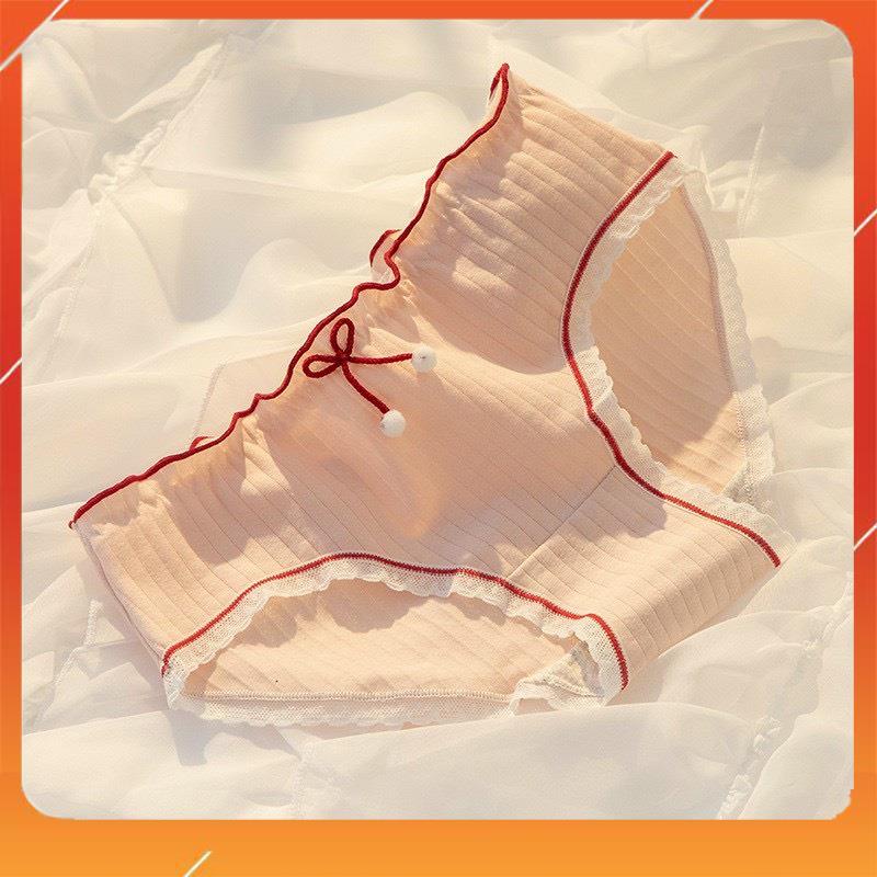 Quần lót học sinh cotton cao cấp kháng khuẩn mềm mại thấm hút mồ hôi vân kẻ sọc mix nơ YH16