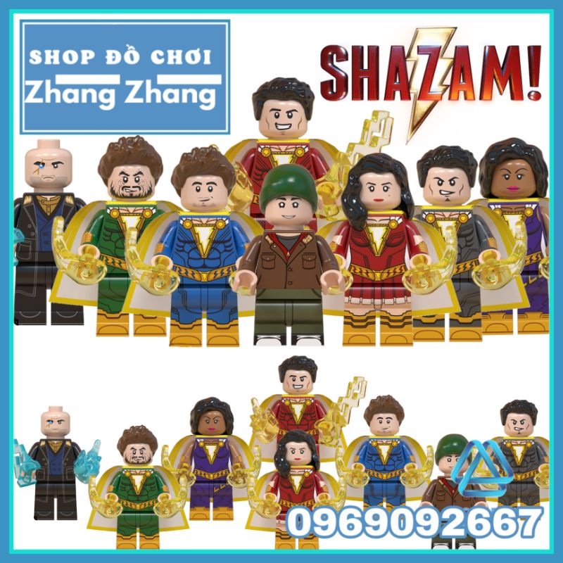 Đồ chơi Xếp hình Shazam gồm Billy Batson - Mary Sivana - Freddy Freeman - Darla Dudley Minifigures Koruit Wm6058