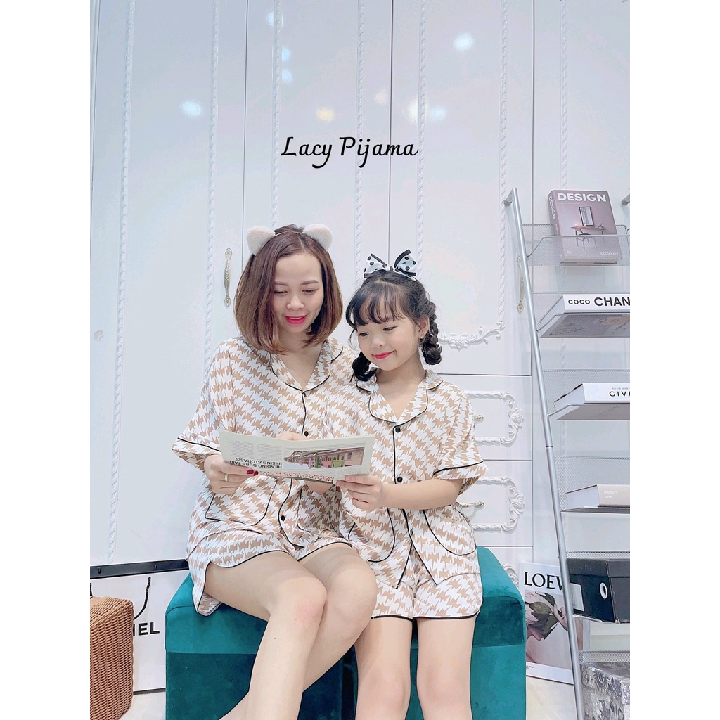 M1-3: Bộ lụa mẹ con 3 chất Mango cực mát - ĐỒ ĐÔI CHO MẸ VÀ BÉ - BLMC3