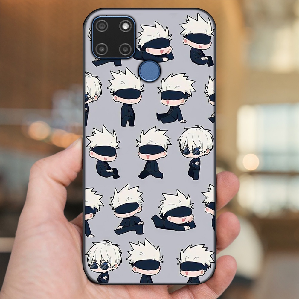 Ốp lưng Realme C12, C21Y viền đen in hình Satoru Jujutsu Kaisen