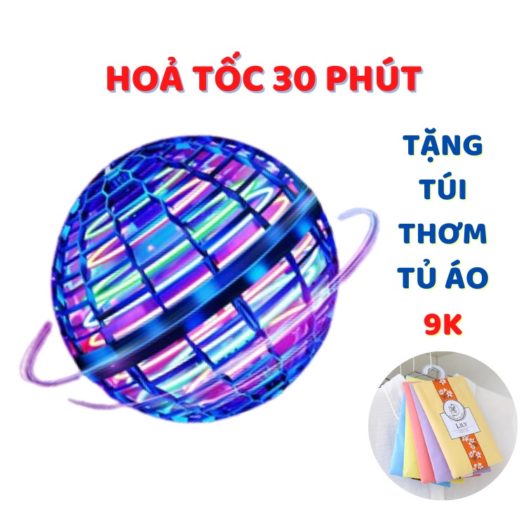 Bóng Bay UFO Quả Cầu Ma Thuật Phát Sáng Lơ Lửng Có Đèn Nhấp Nháy Nhiều Màu Sắc -BUBUKIDS