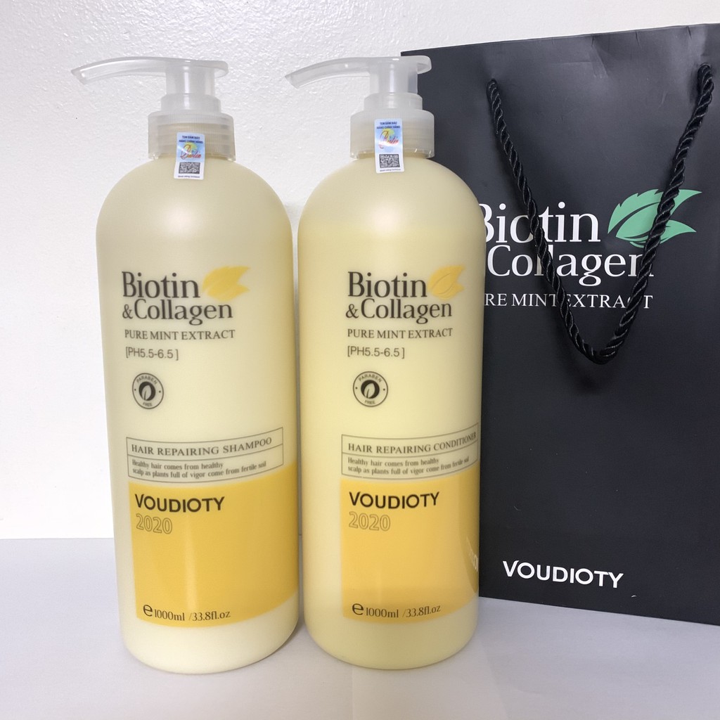 CẶP DẦU GỘI XẢ BIOTIN & COLLAGEN VOUDIOTY CHÍNH HÃNG | SIÊU MƯỢT & PHỤC HỒI TÓC, GÀU 500ML - 1000ML