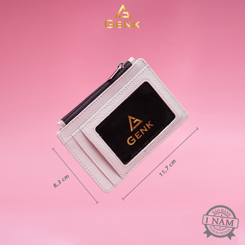 Ví Da Nữ mini đựng thẻ card holder Thương Hiêụ Genk - GBN01
