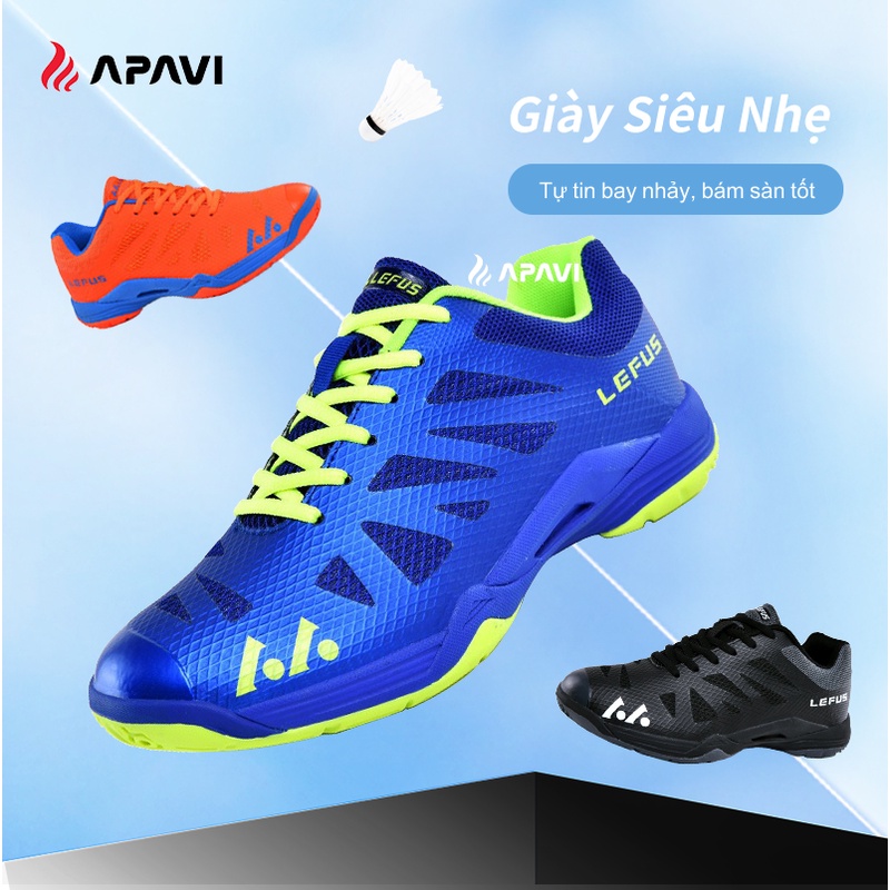 Giày cầu lông Lefus L010 sắc đen huyền bí, giày đi nhẹ, EVA giảm chấn, ôm chân, bám sàn tốt, kèm quà tặng