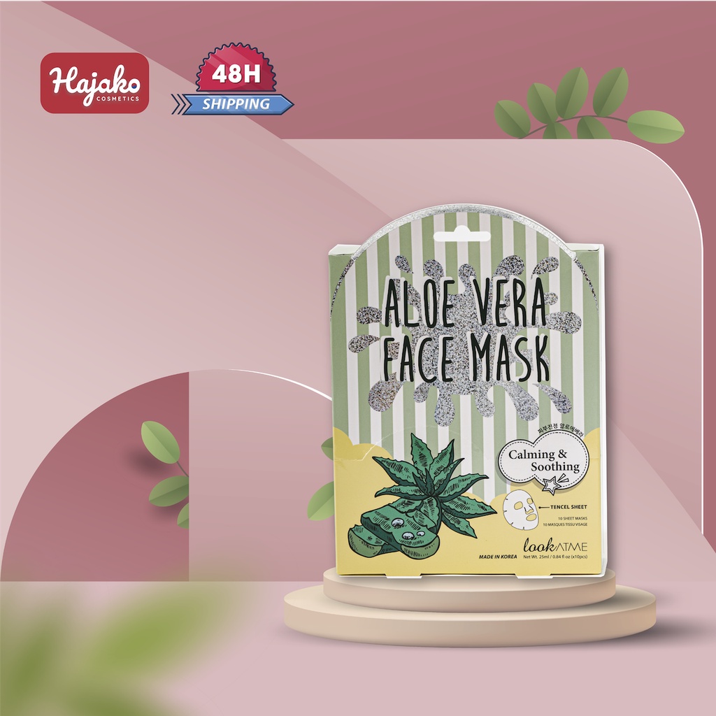 Mặt Nạ Dưỡng Ẩm Trắng Da LOOKATME Aloe Face Mask 25ml HAJAKO