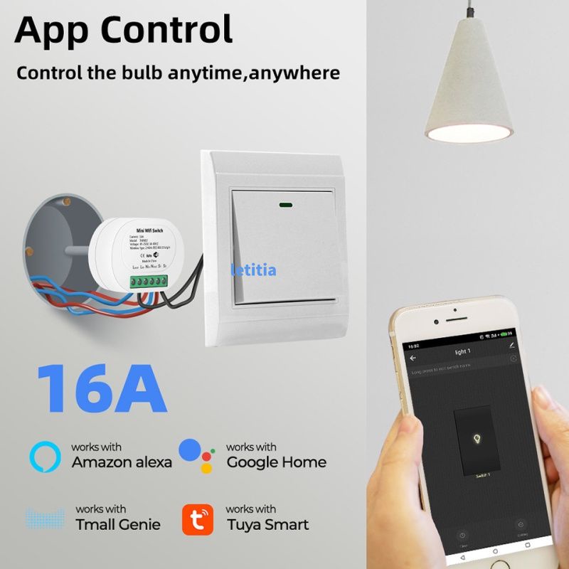mới Tuya thông minh chuyển đổi 16A MINI Wifi RF433 MHZ hỗ trợ 2 điều khiển timers và 4 điều khiển phương pháp làm việc với Alexa Google Nhà