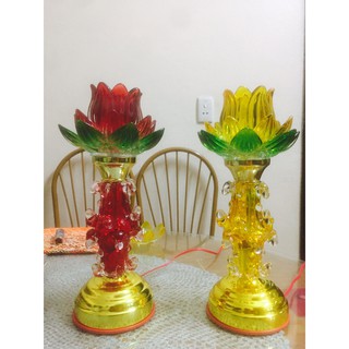 Đèn thờ thủy tinh hoa sen