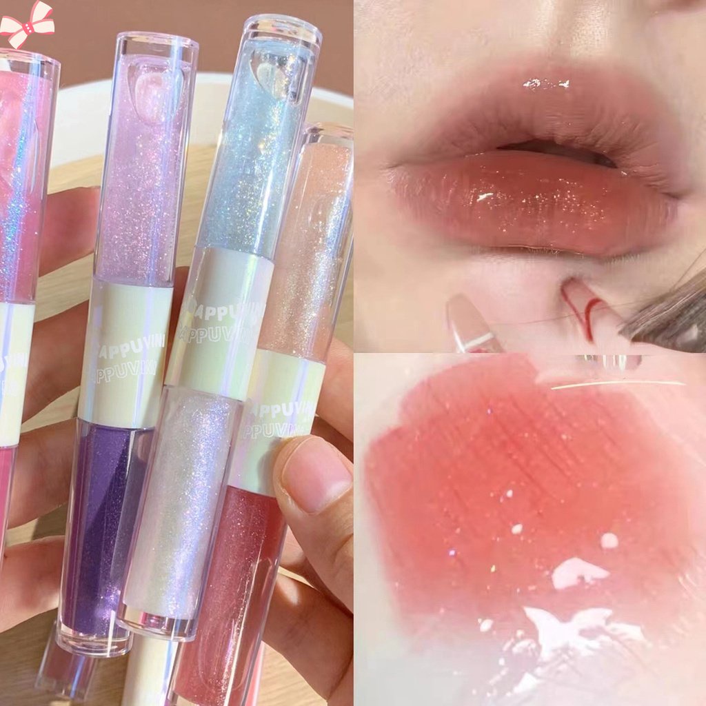 Hộp Son Bóng Hai Đầu Trong Suốt Dưỡng Ẩm Cappuvini Kapovini