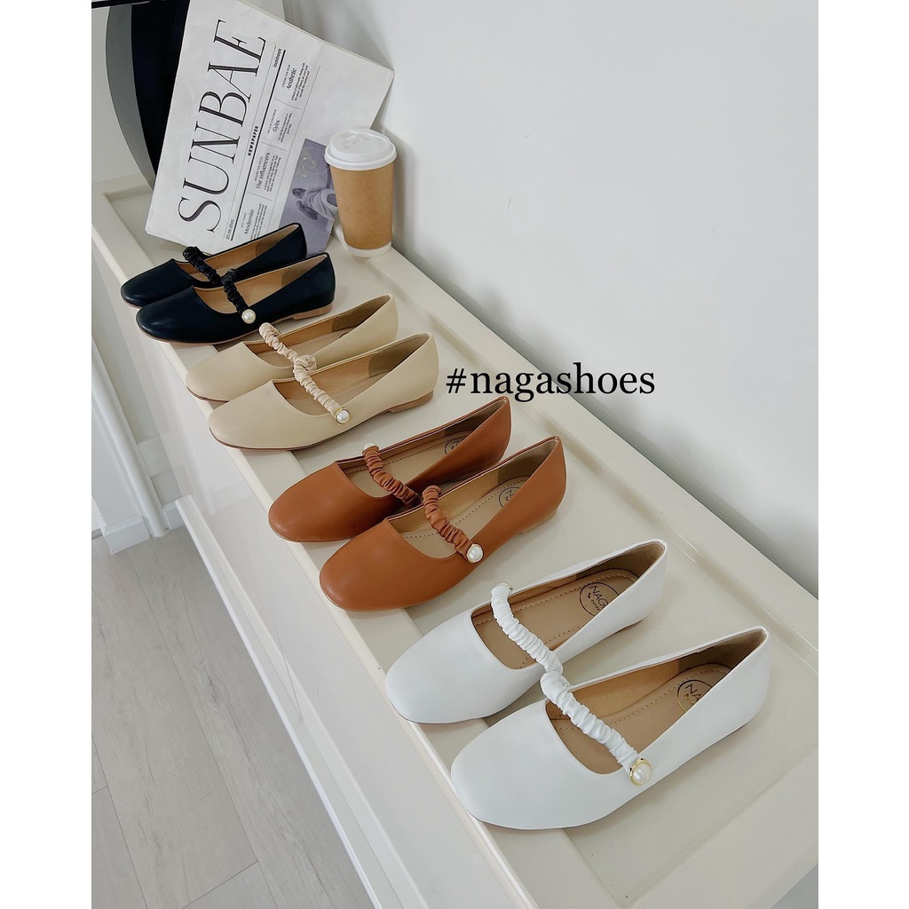 GIÀY BÚP BÊ NAGASHOES QUAI NHÚN ĐÍNH NGỌC NAB53