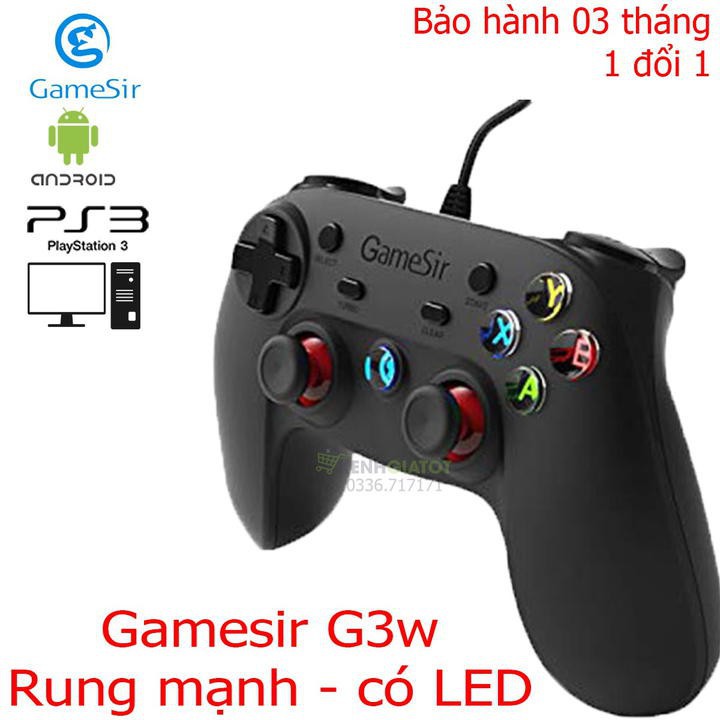 Tay cầm chơi game Gamesir G3w/ T4w - Rung mạnh - Có đèn LED - Hàng nhập khẩu