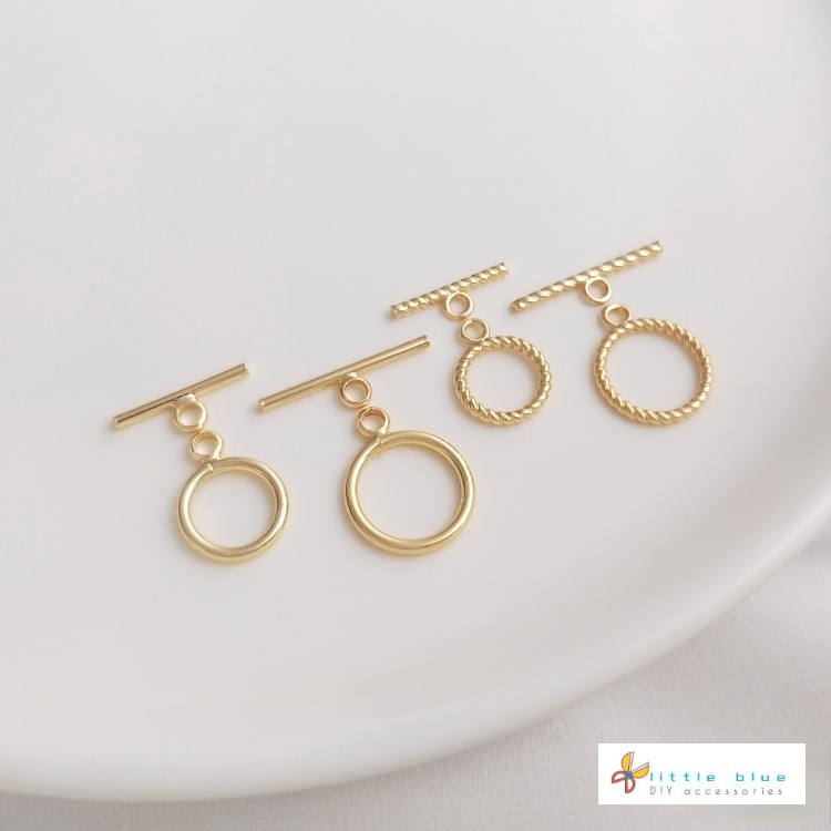 Chốt Cài Mini Mạ Vàng 14K Màu Vàng Đồng Làm Phụ Kiện Trang Sức/ Vòng Cổ/ Vòng Tay diy