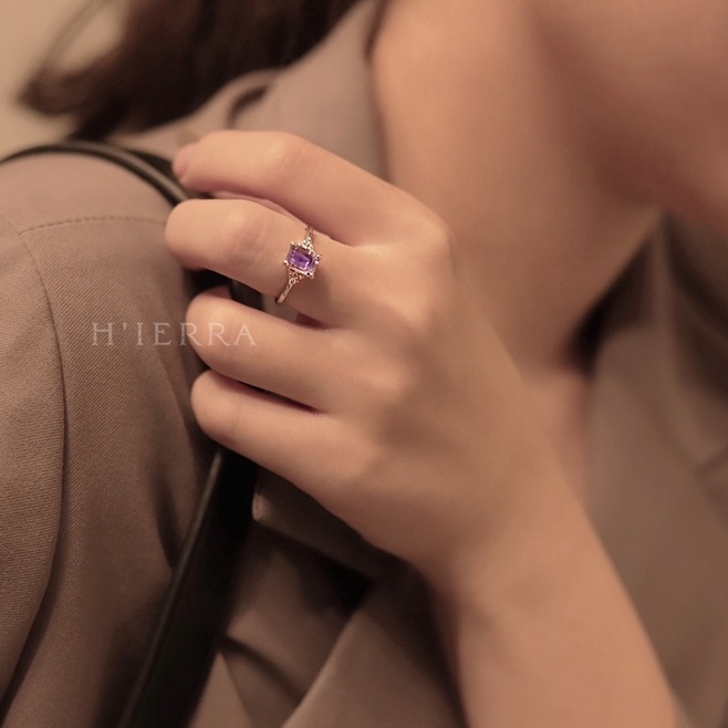 Nhẫn Bạc Nữ H'ierra Land Ring đính đá Garnet / Amethyst / Topaz | BST Down-To-Earth