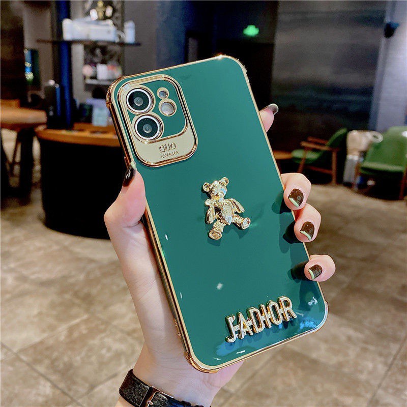 Ốp điện thoại silicon mềm họa tiết gấu thích hợp cho Iphone 7 8+ SE X XS XR XSMAX 11 11pro 11promax 12 12promax Jsxx