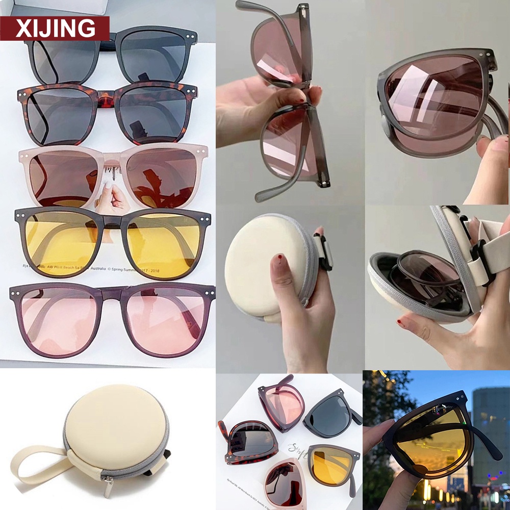 Kính mát phân cực gấp gọn kèm hộp đựng 5 màu thời trang nữ
