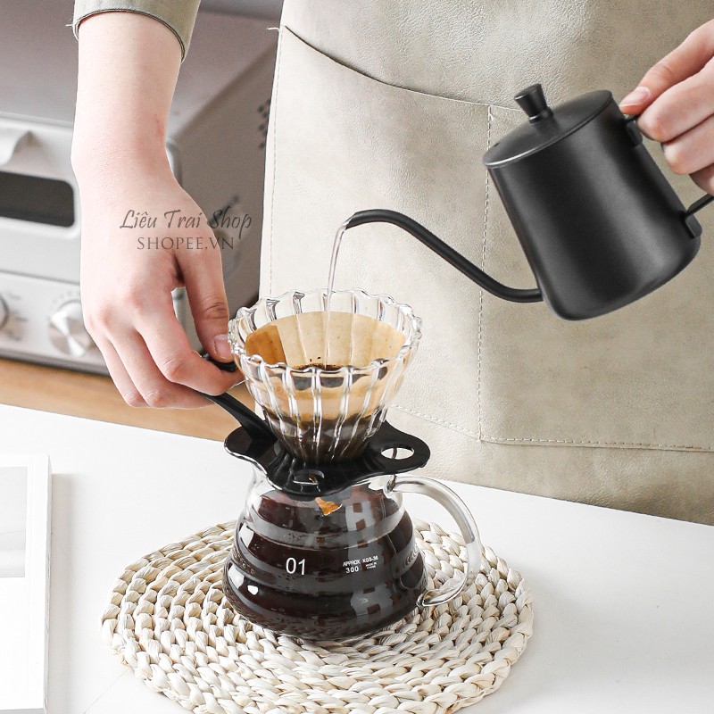 Bộ pha cafe giấy lọc pour over V60 thuỷ tinh drip brew