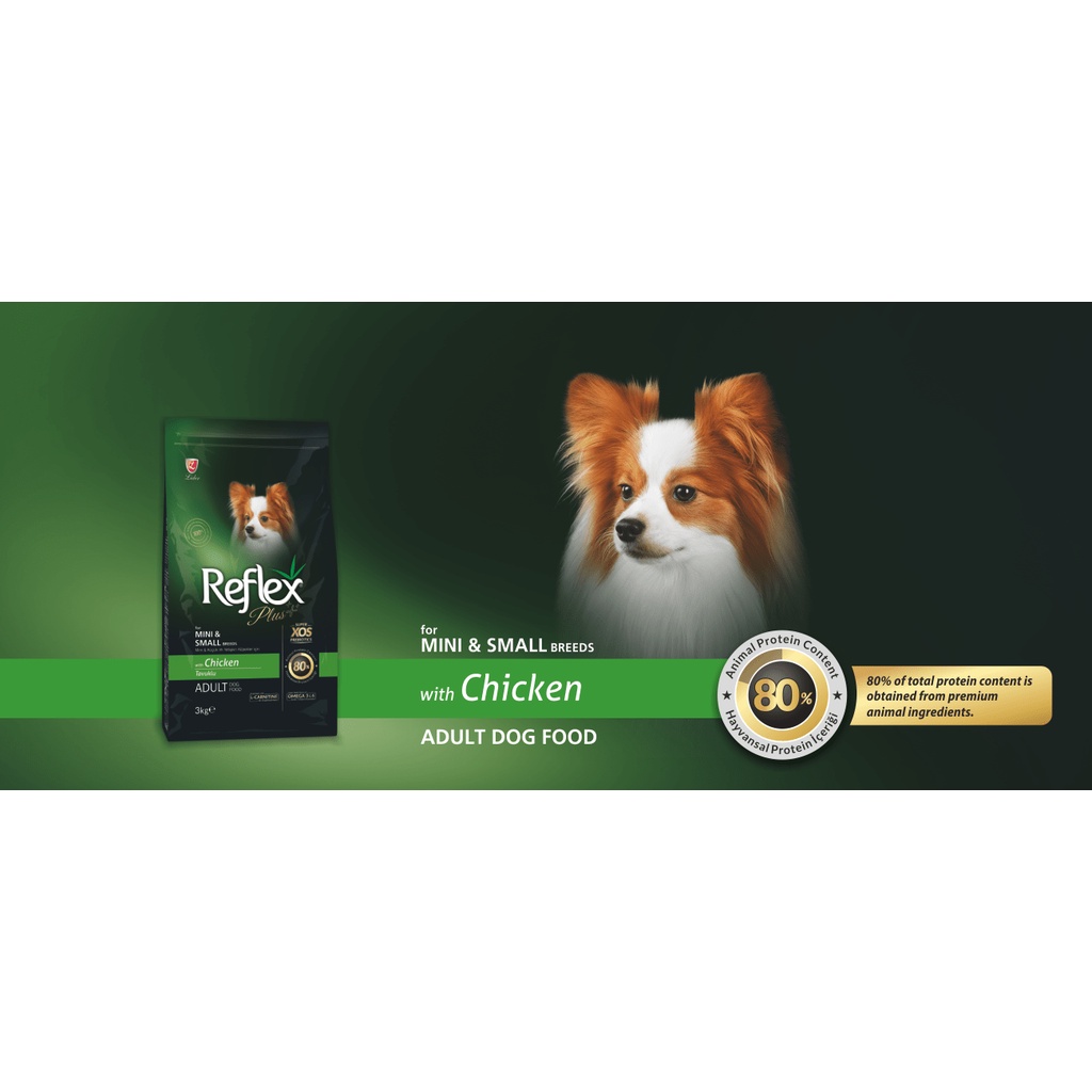 Thức ăn hạt cho chó Reflex Plus Mini Small Breed Adult Dog Food Chicken- Túi 3kg