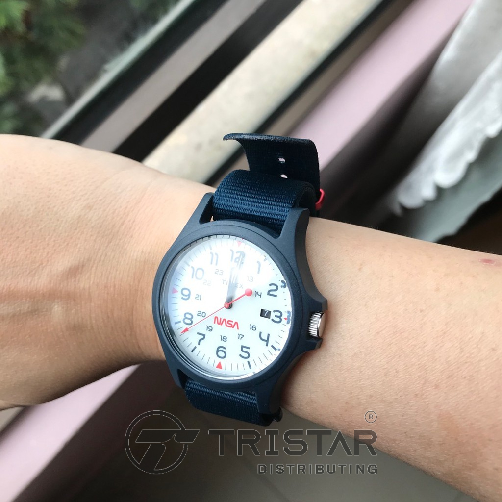 Đồng hồ Unisex Nam Nữ Timex Acadia NaSa - TW2T92600 Xanh Dây Vải - Chính Hãng