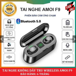 Tai nghe không dây True Wireless Bluetooth 5.0 Amoi F9 kháng nước kiêm sạc dự phòng 2.000mAh