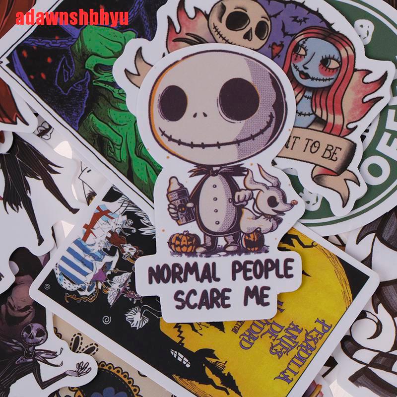 Set 50 Miếng Dán Họa Tiết Graffiti Vui Nhộn Phong Cách Halloween Trang Trí Laptop / Xe Máy