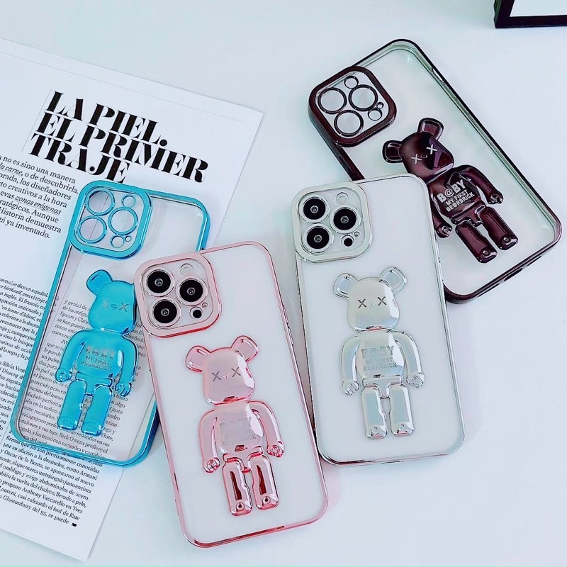 Ốp Lưng lphone Gấu Kaws In Nổi Viền Xi Bảo Vệ Cam 6splus/7/7plus/8/8plus/x/xr/xs/11/12/pro/max/plus/promax/13promax