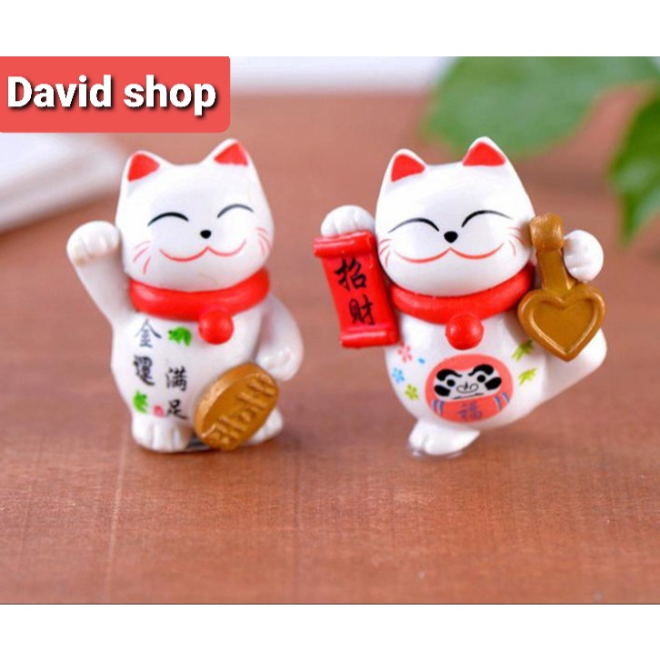 Mèo thần tài - phụ kiện trang trí terrarium - decor tiểu cảnh bàn học/phong thủy