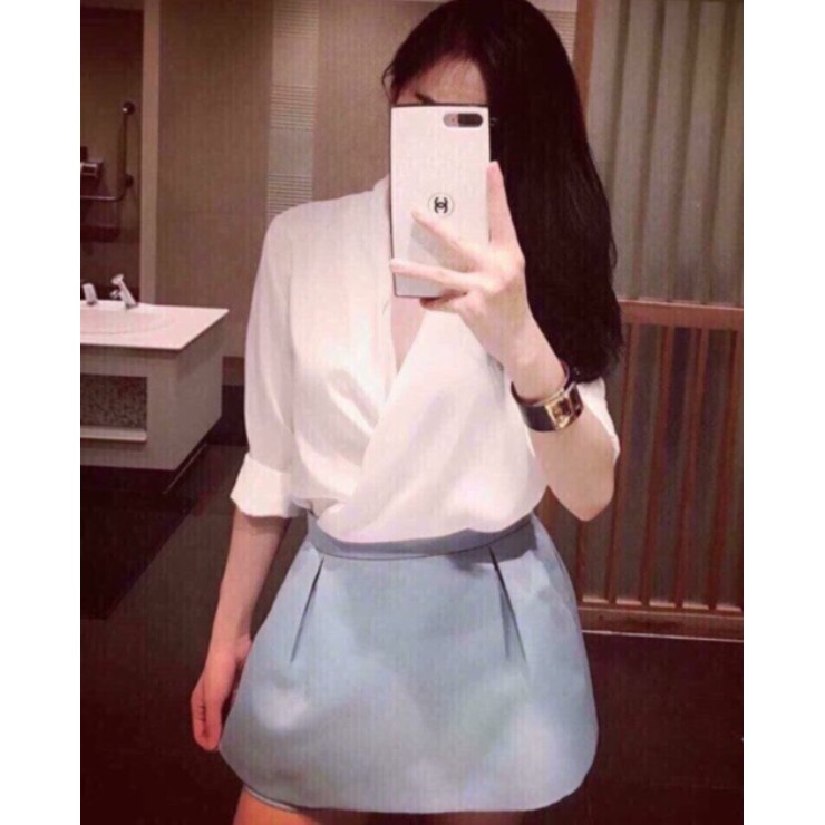 Áo Sơ Mi Nữ GIÁ SỈ kiểu Tay Dài Cổ Đắp Chéo | BigBuy360 - bigbuy360.vn