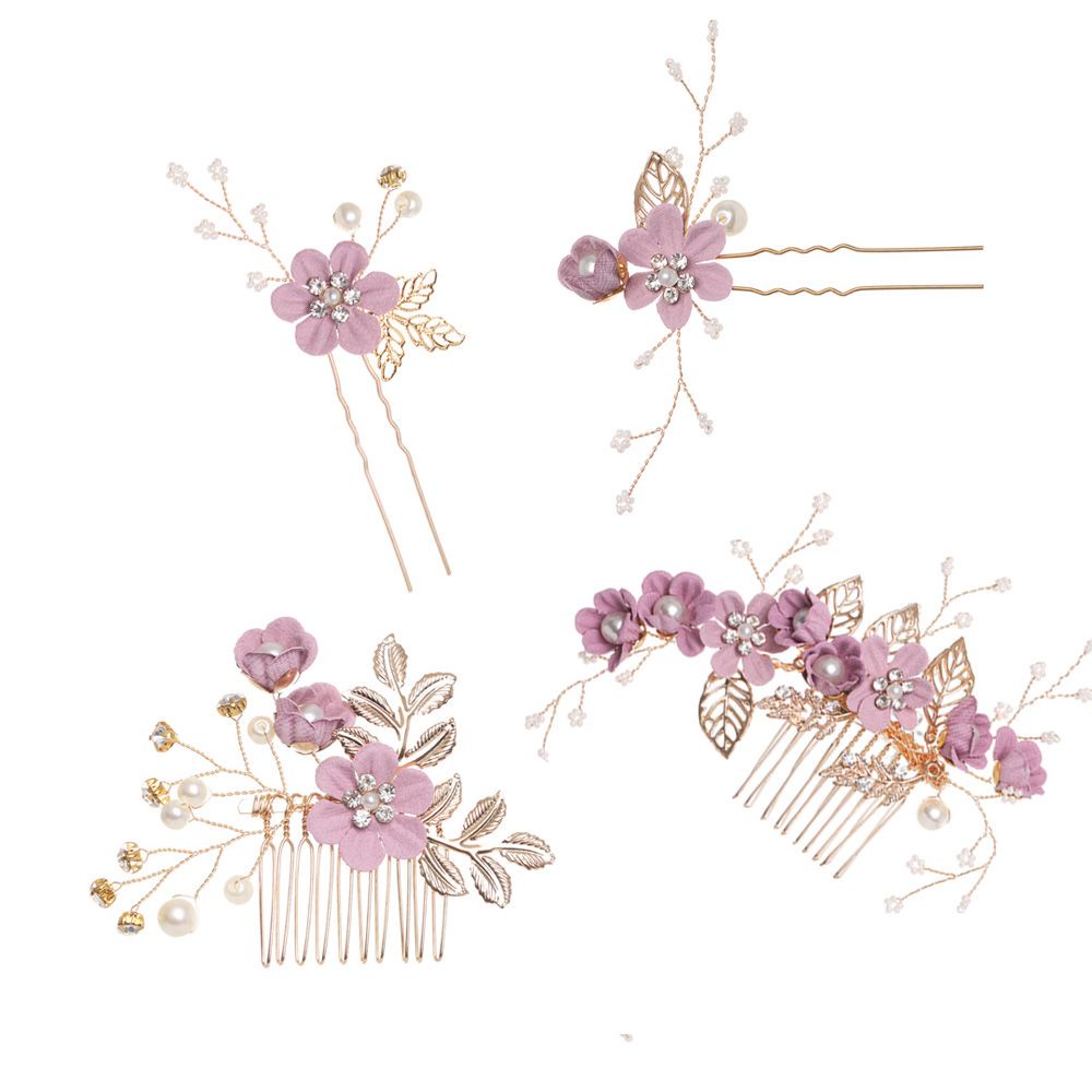 Lược cài tóc hình hoa lá lãng mạn sang trọng cho cô dâu