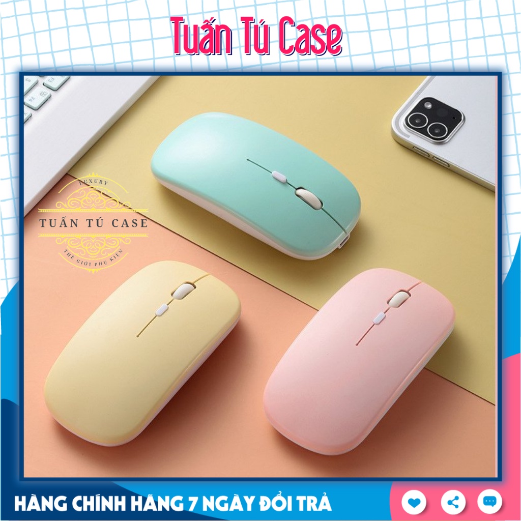 Chuột Bluetooth không dây sạc pin nhiều màu sắc cho điện thoại, iPad, Tablet, Macbook, Laptop - Tuấn Tú Case - CKD