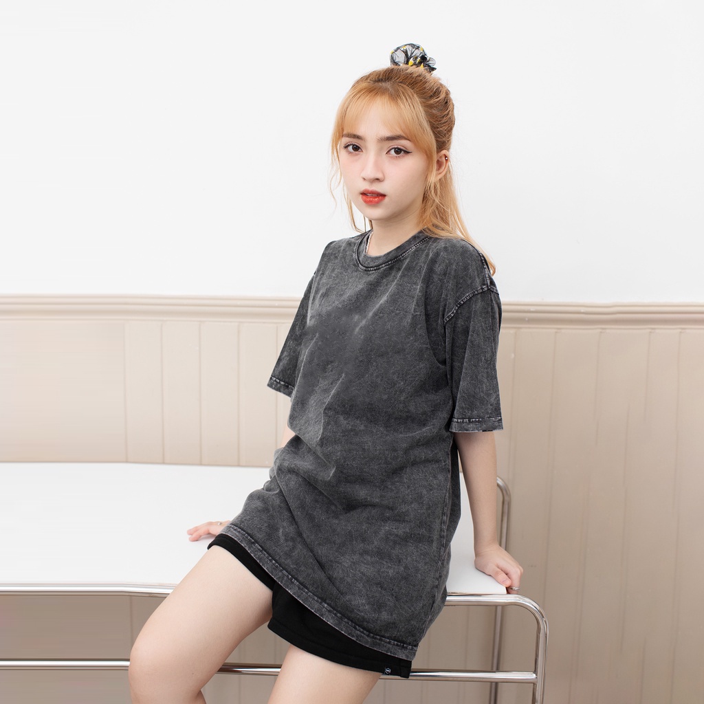 Áo Thun Loang Xám WASH TEE Tay Lỡ Form Rộng -MAL STORE- MALUNI016