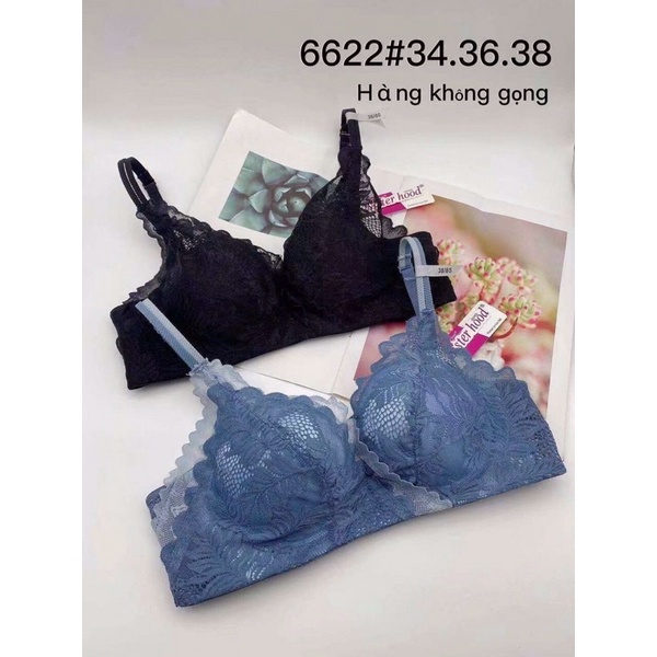 Áo ngực ren lá không gọng  đệm dày nâng ngực cao cấp( bán thêm quần cùng bộ)
