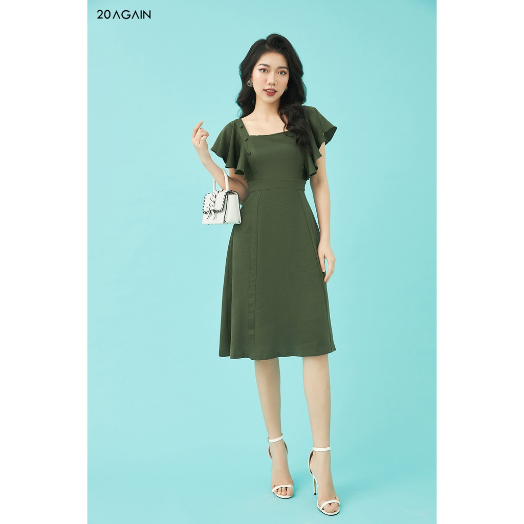 Đầm Xòe 2 Bên Đính Cúc 20AGAIN DEA1069