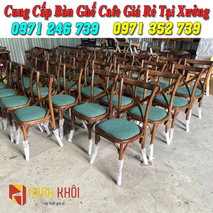 Ghế gỗ cafe, ghế betro gỗ ash, gỗ cao su